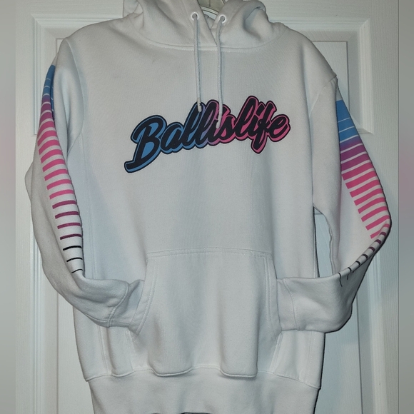 Ballislife Vice City Hoodie Size X Small with Pink and Blue Accents Basketball - Picture 7 of 7